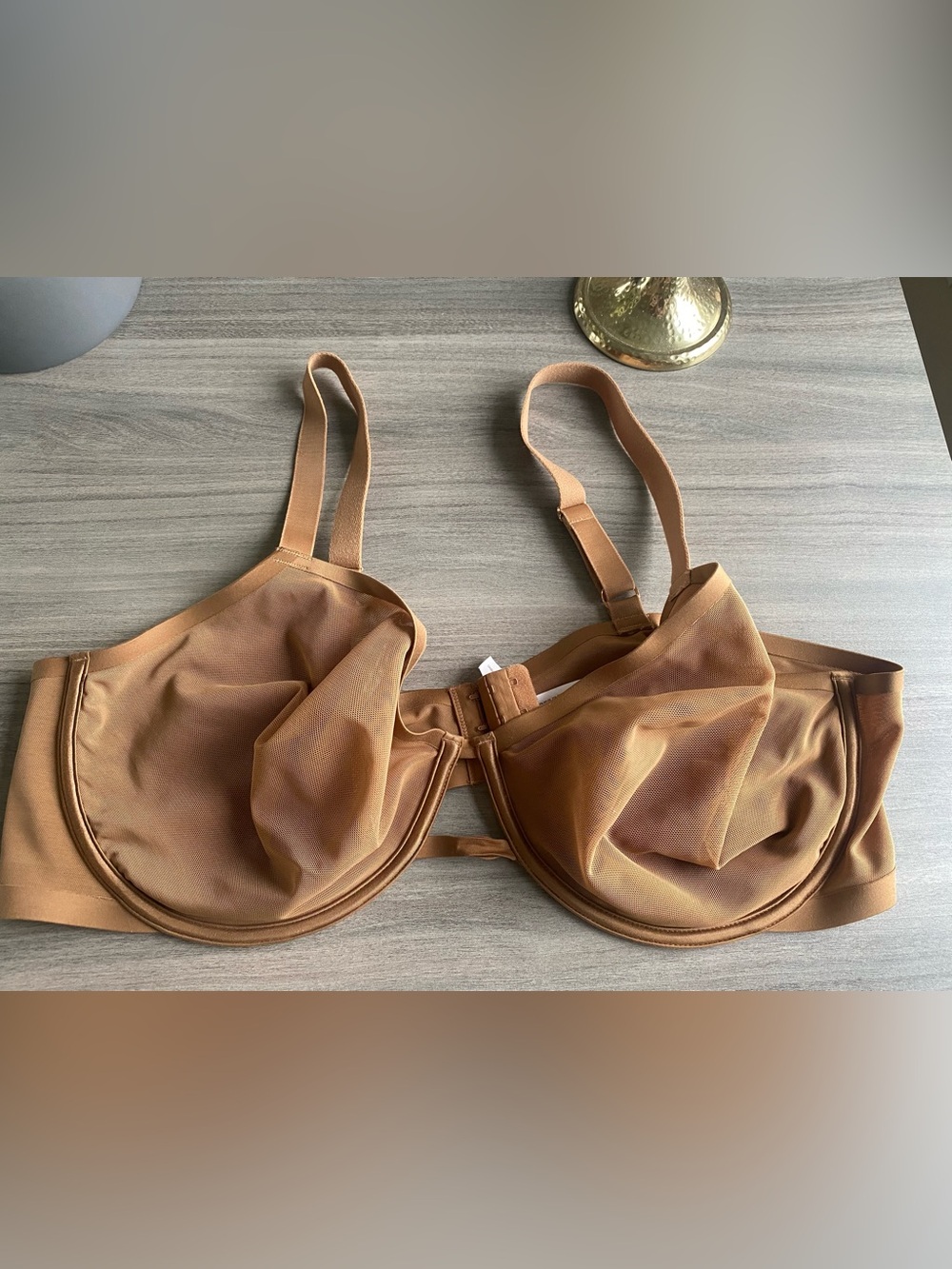 Auden Tan/Brown Underwire Mesh Bra